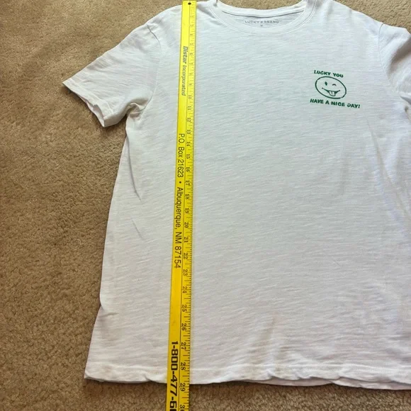 Lucky Brand White Tee with Green 'Lucky You' Chest Graphic - Picture 11 of 16